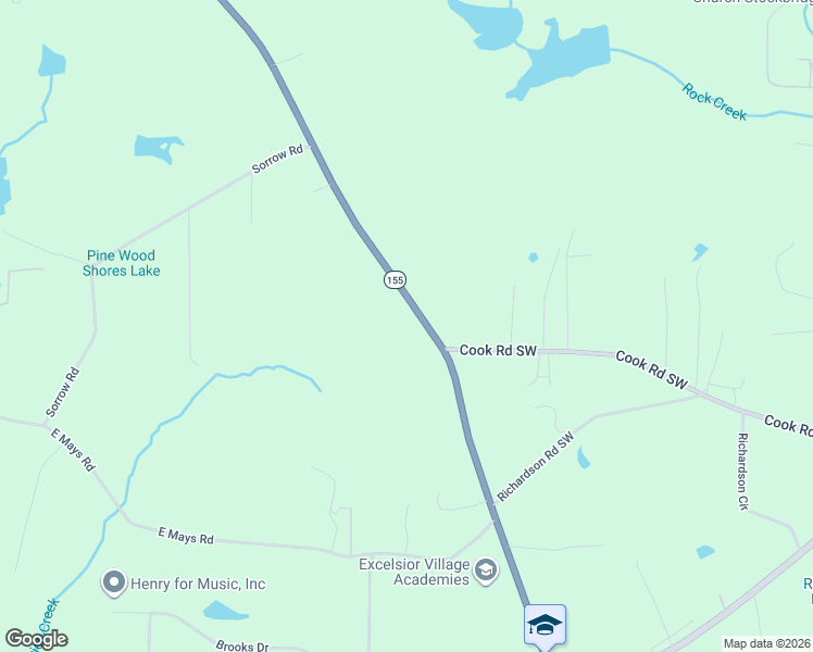 map of restaurants, bars, coffee shops, grocery stores, and more near 5565 Georgia 155 North in Stockbridge