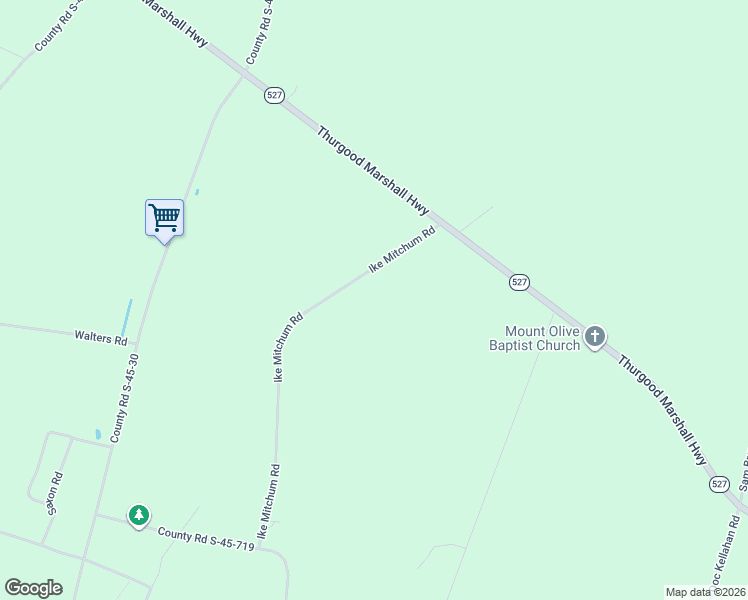 map of restaurants, bars, coffee shops, grocery stores, and more near 288 Ike Mitchum Road in Kingstree