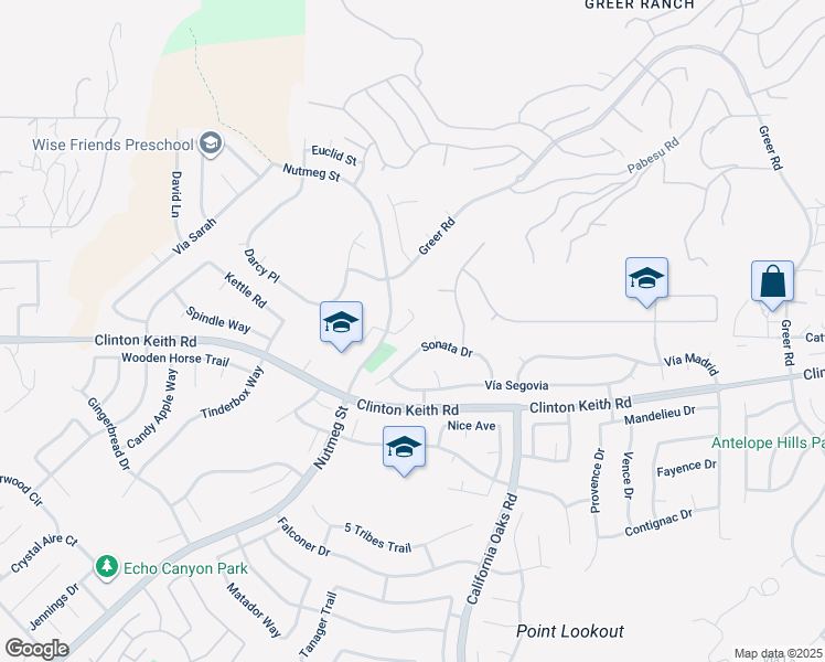 map of restaurants, bars, coffee shops, grocery stores, and more near 35978 Meriwether Way in Murrieta