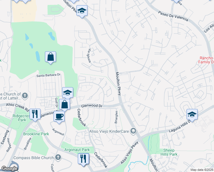 map of restaurants, bars, coffee shops, grocery stores, and more near 20 Michelangelo in Aliso Viejo