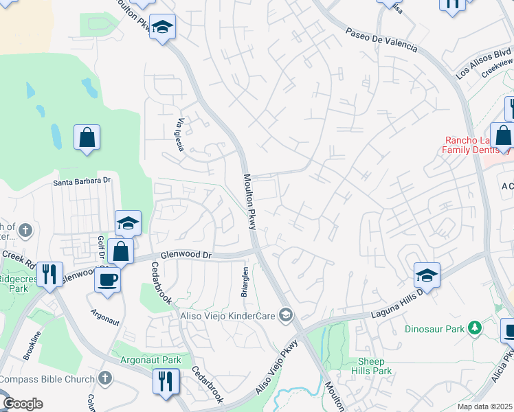 map of restaurants, bars, coffee shops, grocery stores, and more near 753 Avenida Majorca in Laguna Woods