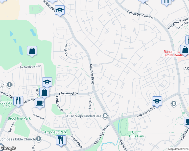 map of restaurants, bars, coffee shops, grocery stores, and more near 753 Avenida Majorca in Laguna Woods