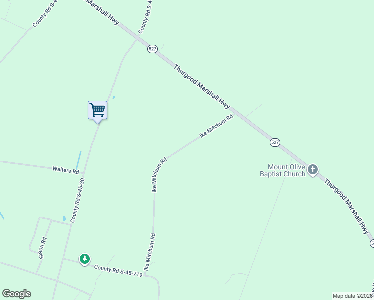 map of restaurants, bars, coffee shops, grocery stores, and more near 288 Ike Mitchum Road in Kingstree