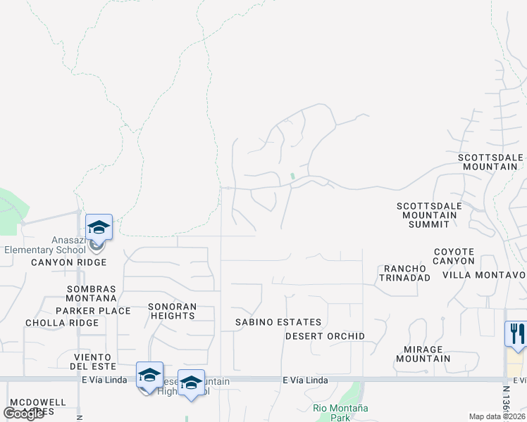 map of restaurants, bars, coffee shops, grocery stores, and more near 12359-12373 North 129th Street in Scottsdale