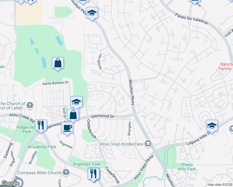 map of restaurants, bars, coffee shops, grocery stores, and more near 19 Michelangelo in Aliso Viejo