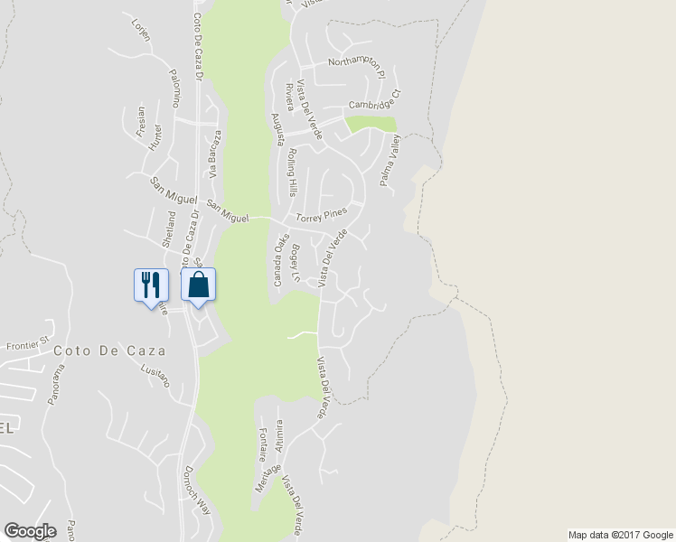 map of restaurants, bars, coffee shops, grocery stores, and more near 16 Brassie Lane in Coto de Caza