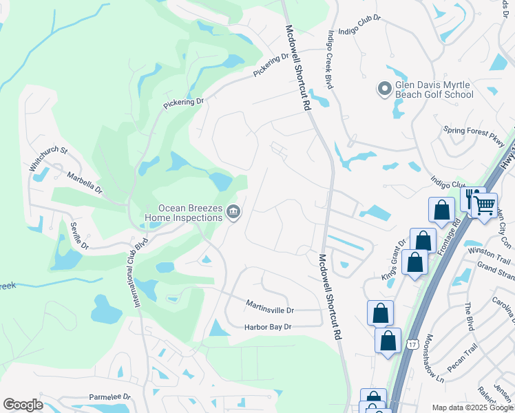 map of restaurants, bars, coffee shops, grocery stores, and more near 786 Cherry Blossom Drive in Murrells Inlet