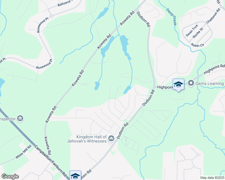 map of restaurants, bars, coffee shops, grocery stores, and more near 468 Lake Ridge Lane in Fairburn