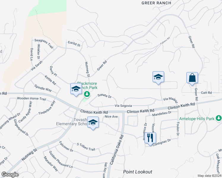 map of restaurants, bars, coffee shops, grocery stores, and more near 35982 Murano Street in Murrieta