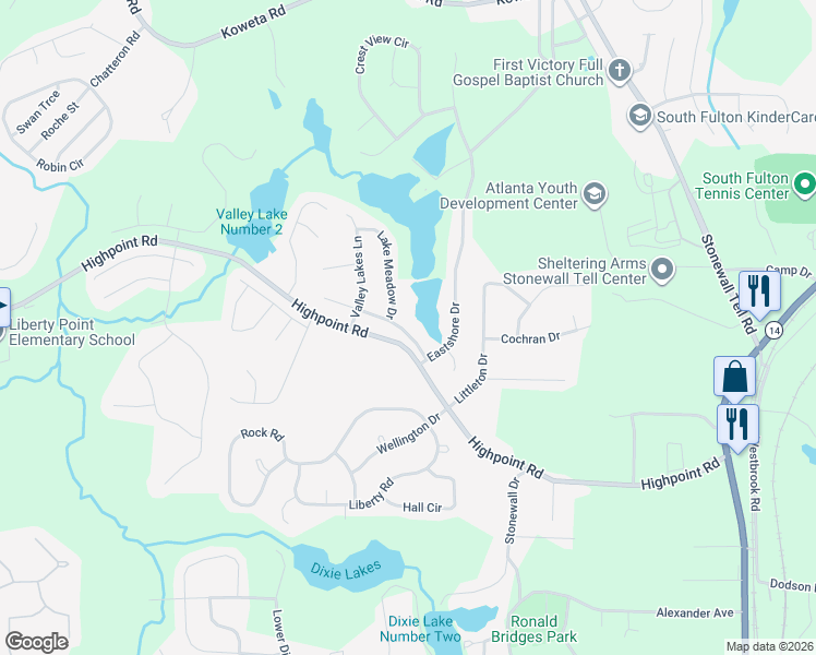 map of restaurants, bars, coffee shops, grocery stores, and more near 8111 Valley Ridge Drive in Union City