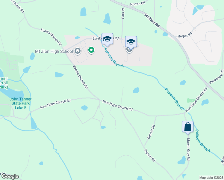 map of restaurants, bars, coffee shops, grocery stores, and more near 499 New Hope Church Road in Carrollton