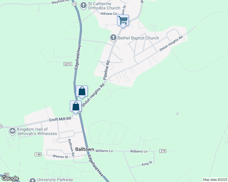 map of restaurants, bars, coffee shops, grocery stores, and more near 522 Harbor Drive in Aiken