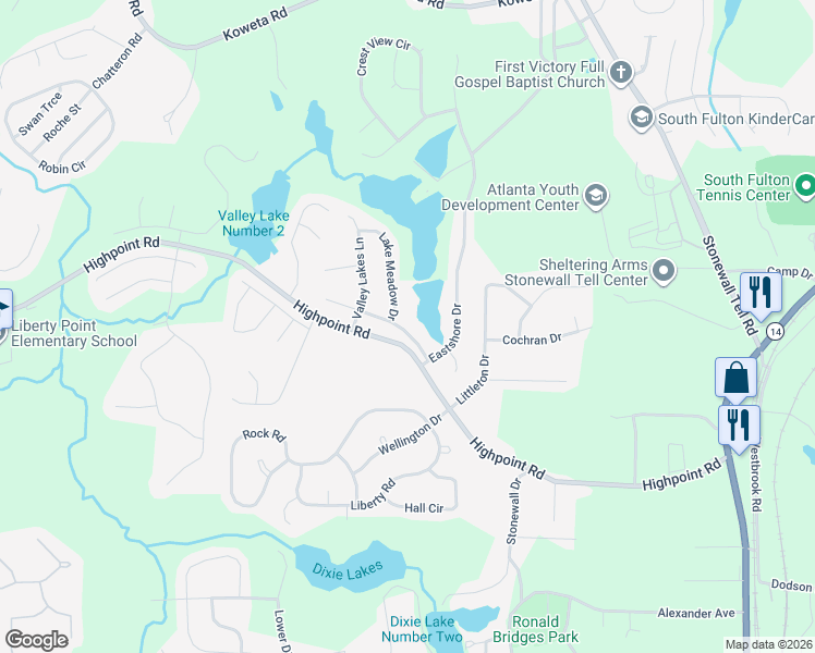 map of restaurants, bars, coffee shops, grocery stores, and more near 8111 Valley Ridge Drive in Union City
