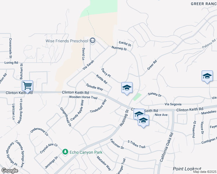map of restaurants, bars, coffee shops, grocery stores, and more near 23645 Kettle Road in Murrieta