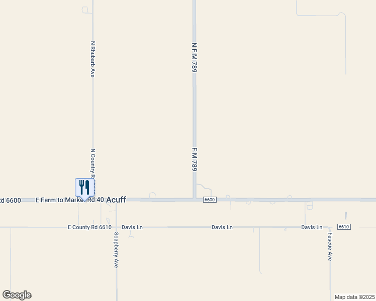 map of restaurants, bars, coffee shops, grocery stores, and more near 204 F M 789 in Slaton