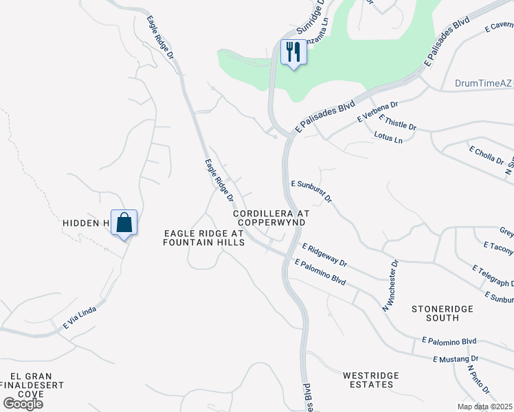 map of restaurants, bars, coffee shops, grocery stores, and more near 14916 East Mountainview Court in Scottsdale