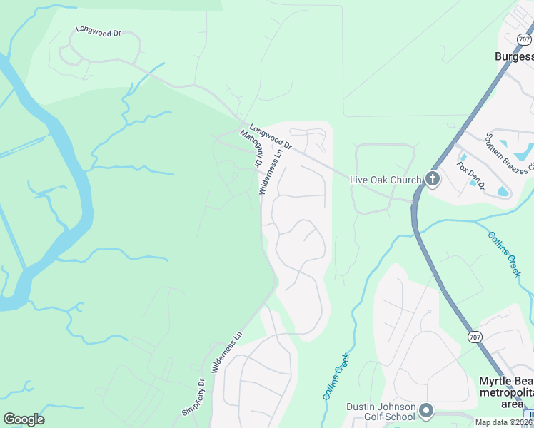 map of restaurants, bars, coffee shops, grocery stores, and more near 605 Grand Cypress Way in Murrells Inlet