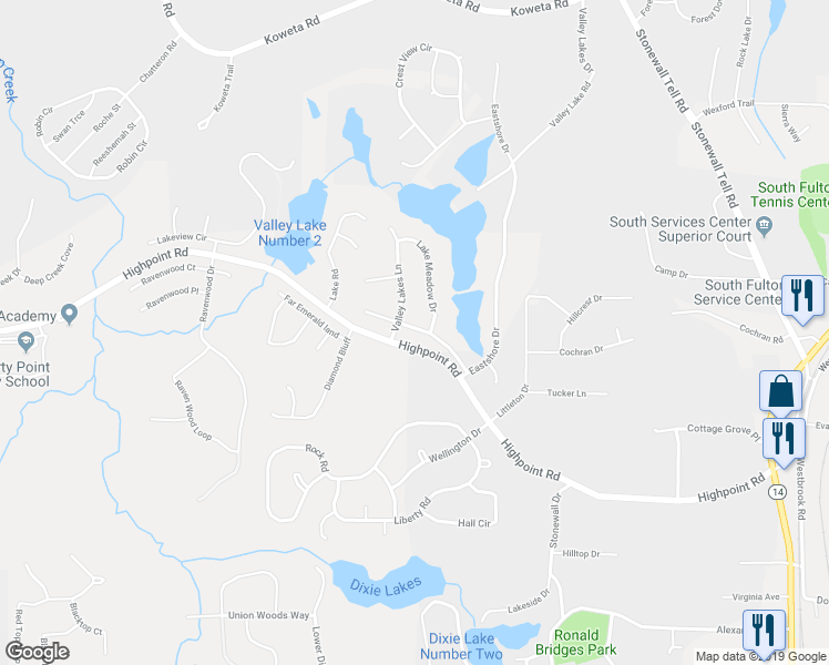 map of restaurants, bars, coffee shops, grocery stores, and more near 8124 Valley Ridge Drive in Union City