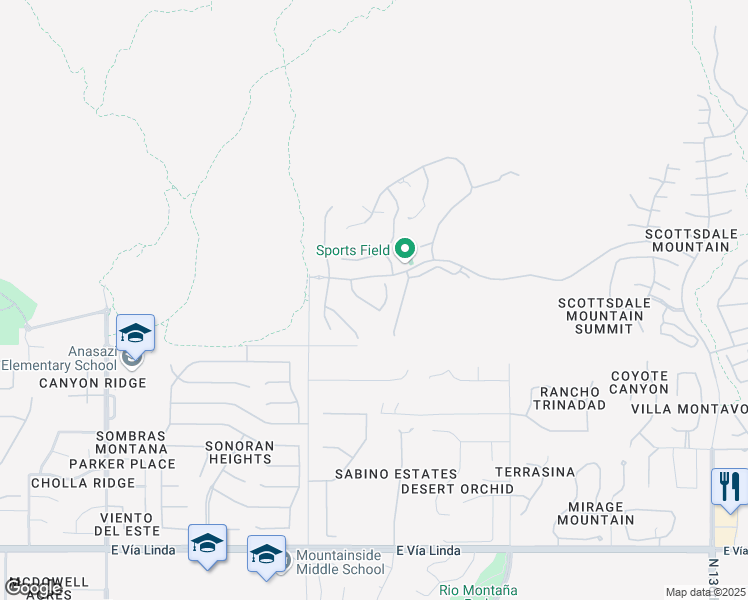 map of restaurants, bars, coffee shops, grocery stores, and more near 12366 North 129th Street in Scottsdale