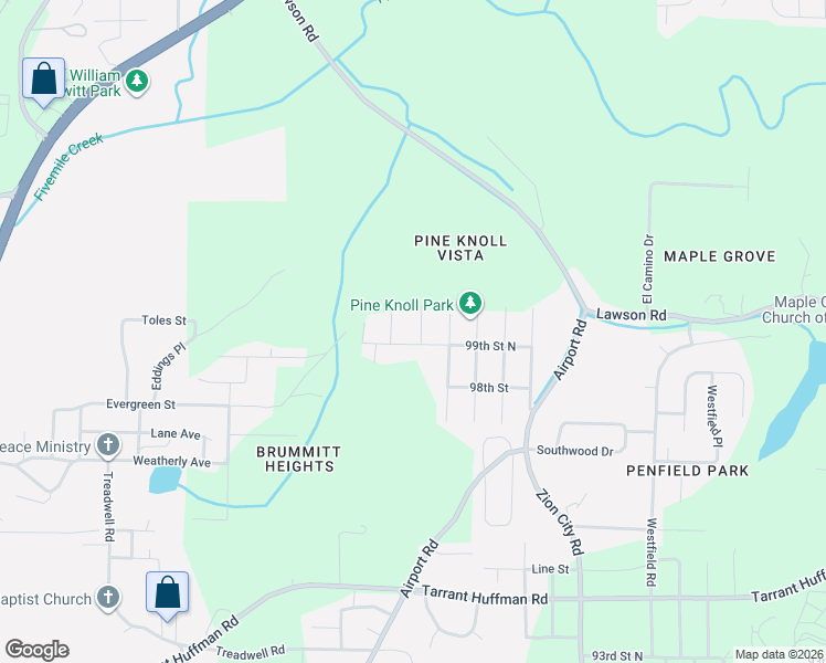 map of restaurants, bars, coffee shops, grocery stores, and more near 9905 Bates Avenue in Birmingham