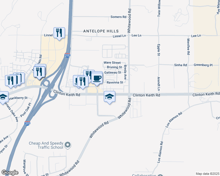 map of restaurants, bars, coffee shops, grocery stores, and more near 45 Regatta Avenue in Murrieta
