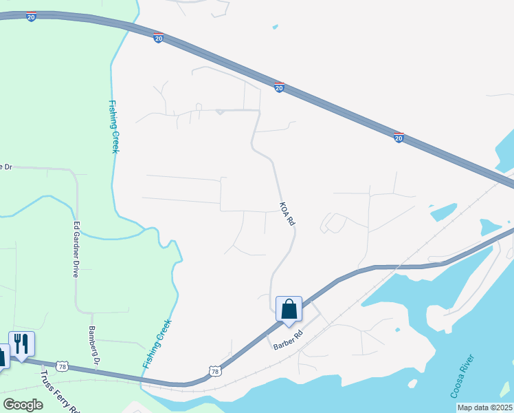 map of restaurants, bars, coffee shops, grocery stores, and more near 120 Highland Boulevard in Riverside