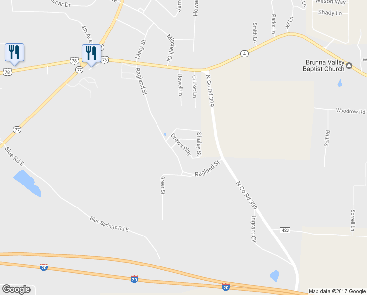 map of restaurants, bars, coffee shops, grocery stores, and more near Drews Way in Lincoln