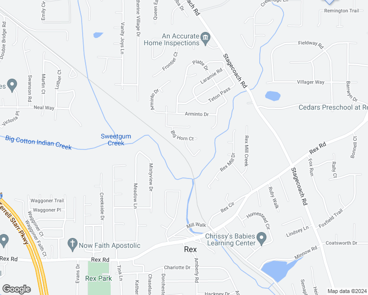 map of restaurants, bars, coffee shops, grocery stores, and more near 5707 Pahaska Court in Ellenwood