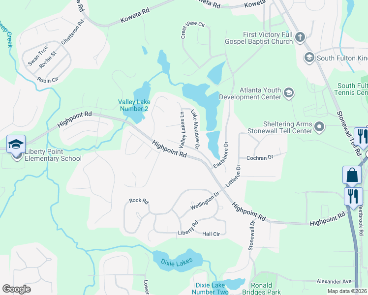 map of restaurants, bars, coffee shops, grocery stores, and more near 8128 Valley Ridge Drive in Union City