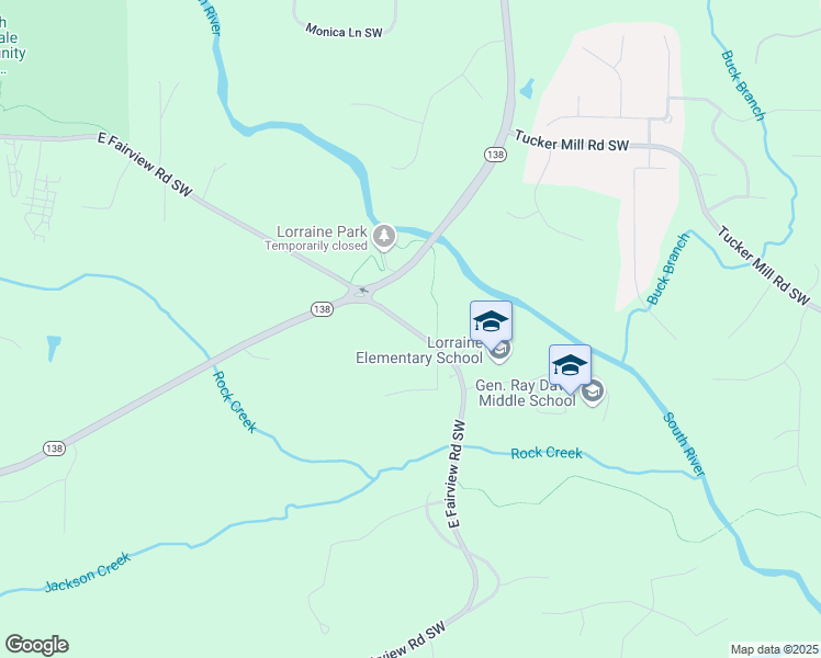 map of restaurants, bars, coffee shops, grocery stores, and more near 3464 East Fairview Road Southwest in Stockbridge
