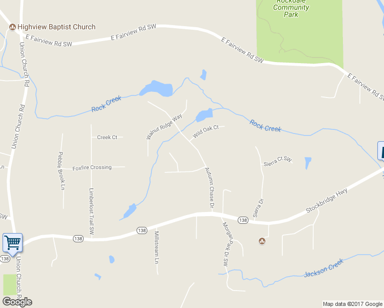 map of restaurants, bars, coffee shops, grocery stores, and more near 2120 Autumn Chase Drive in Stockbridge