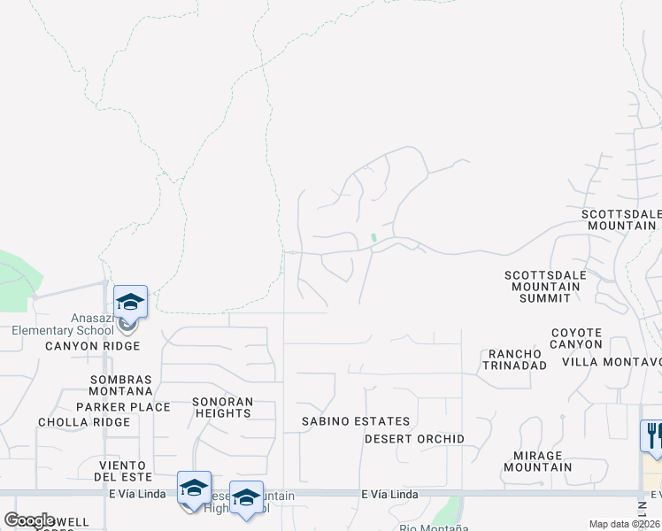 map of restaurants, bars, coffee shops, grocery stores, and more near 12373 North 129th Street in Scottsdale