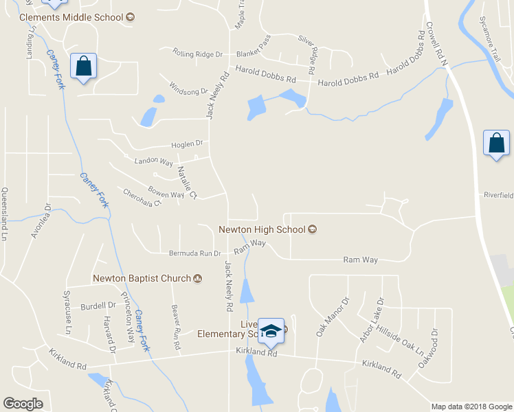 map of restaurants, bars, coffee shops, grocery stores, and more near 85 Brookstone Court in Covington