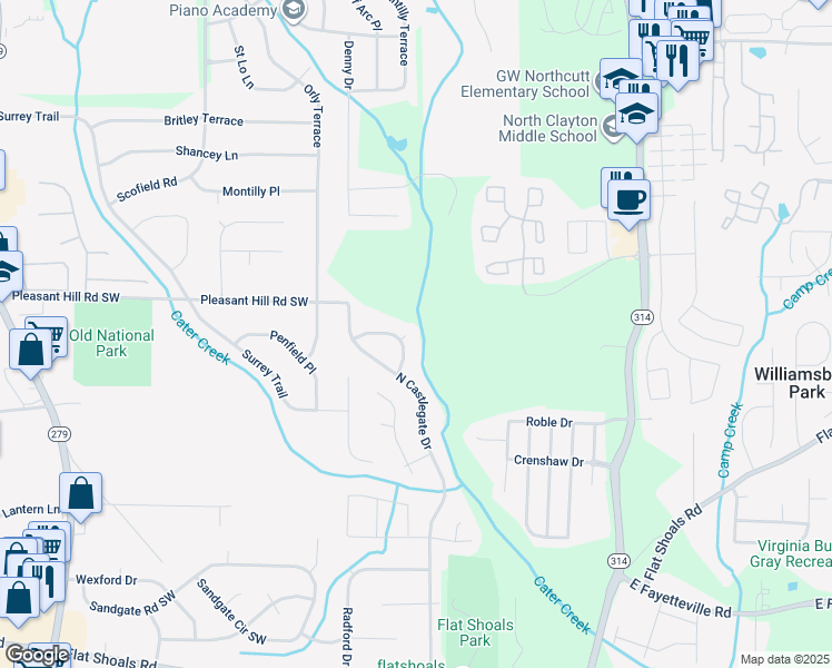 map of restaurants, bars, coffee shops, grocery stores, and more near 1983 Laboon Circle in Atlanta
