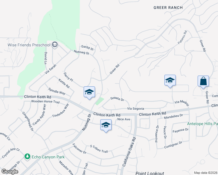 map of restaurants, bars, coffee shops, grocery stores, and more near 35955 Meriwether Way in Murrieta
