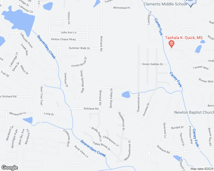 map of restaurants, bars, coffee shops, grocery stores, and more near 25 Oak Ridge Court in Covington