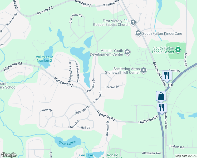 map of restaurants, bars, coffee shops, grocery stores, and more near 6210 Littleton Drive in Union City