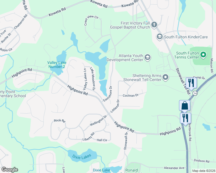 map of restaurants, bars, coffee shops, grocery stores, and more near 8231 Eastshore Drive in Union City