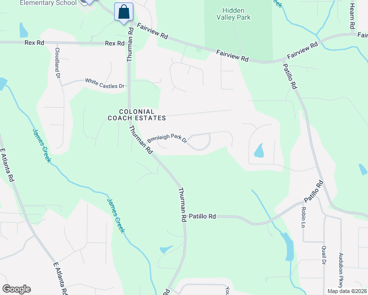 map of restaurants, bars, coffee shops, grocery stores, and more near 126 Brenleigh Park Drive in Stockbridge