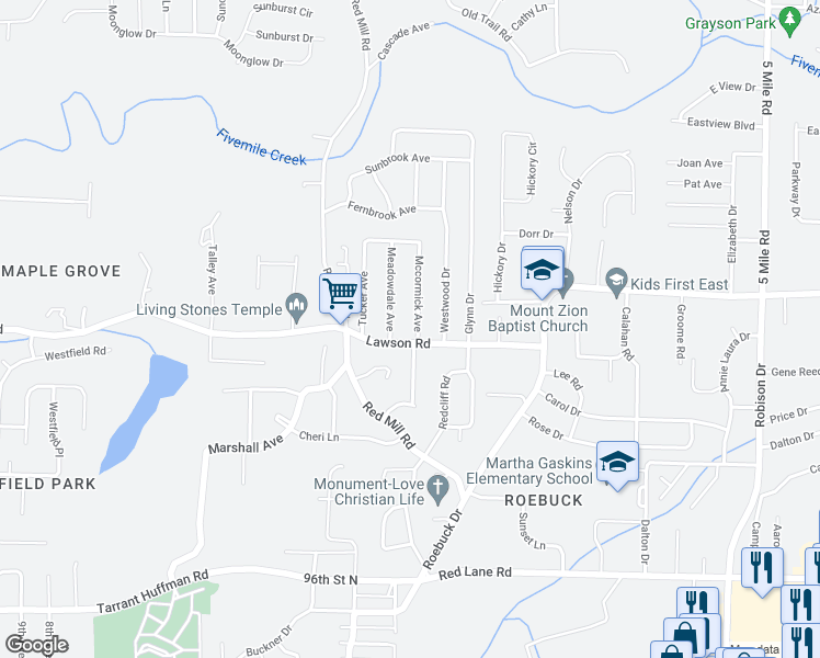 map of restaurants, bars, coffee shops, grocery stores, and more near 204 Mccormick Avenue in Birmingham