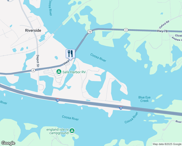 map of restaurants, bars, coffee shops, grocery stores, and more near 340-348 River Bend Road in Riverside