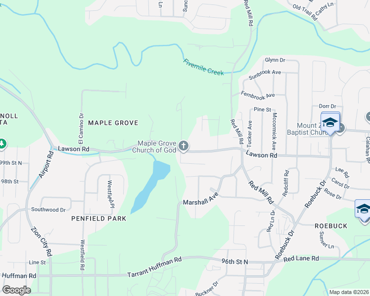 map of restaurants, bars, coffee shops, grocery stores, and more near 516 Samuel Way in Birmingham