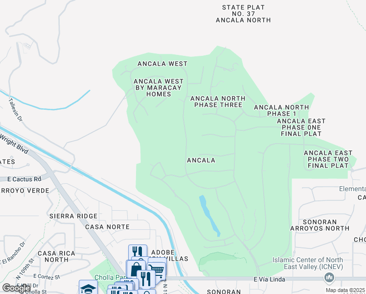 map of restaurants, bars, coffee shops, grocery stores, and more near 12527 North 116th Street in Scottsdale