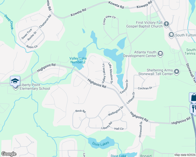 map of restaurants, bars, coffee shops, grocery stores, and more near 8137 Valley Ridge Drive in Union City