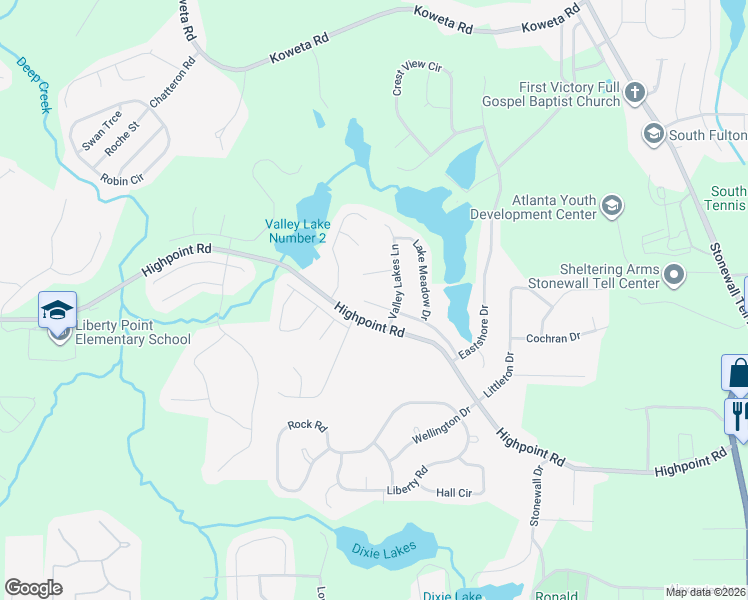 map of restaurants, bars, coffee shops, grocery stores, and more near 8137 Valley Ridge Drive in Union City