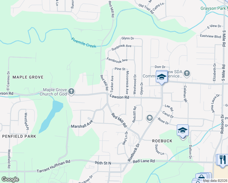 map of restaurants, bars, coffee shops, grocery stores, and more near 220 Meadowdale Avenue in Birmingham