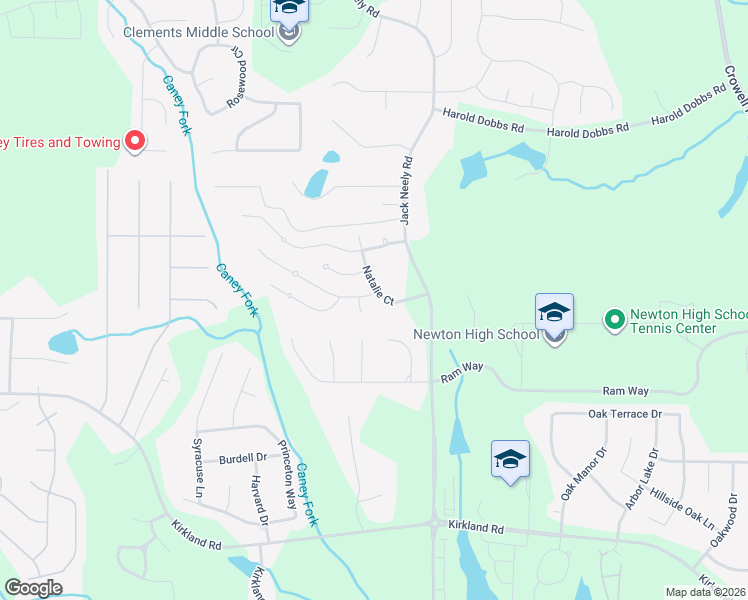 map of restaurants, bars, coffee shops, grocery stores, and more near 40 Natalie Court in Covington