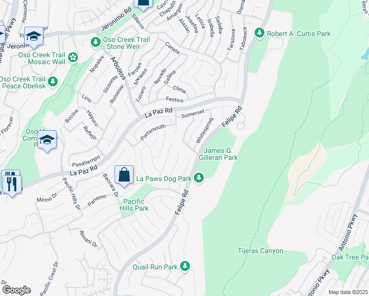 map of restaurants, bars, coffee shops, grocery stores, and more near 28096 Tamarind in Mission Viejo