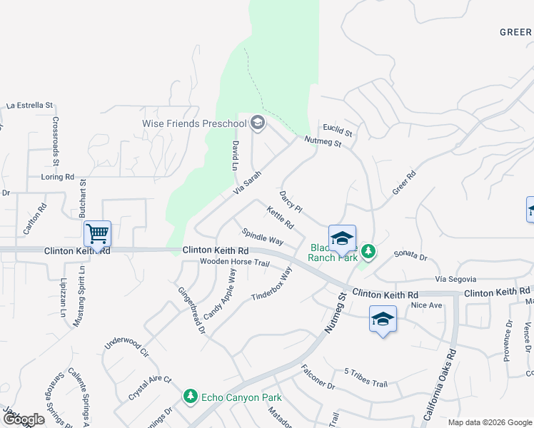 map of restaurants, bars, coffee shops, grocery stores, and more near 39411 Dapple Court in Murrieta