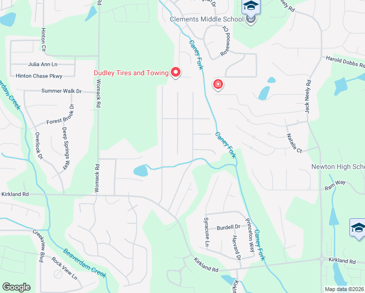 map of restaurants, bars, coffee shops, grocery stores, and more near 40 Prince Edward Way in Covington